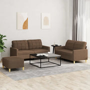 Set di Divani 3 pz con Cuscini Marrone in Tessuto 3201285