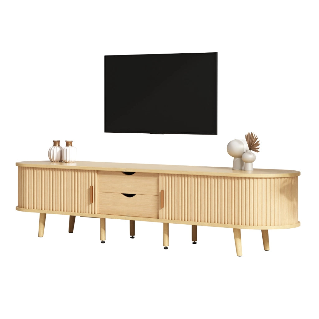 Set di Mobili da Soggiorno con Mobile TV e Tavolino Ovale; Contenitore; per Soggiorno Moderno; MDF; Legno