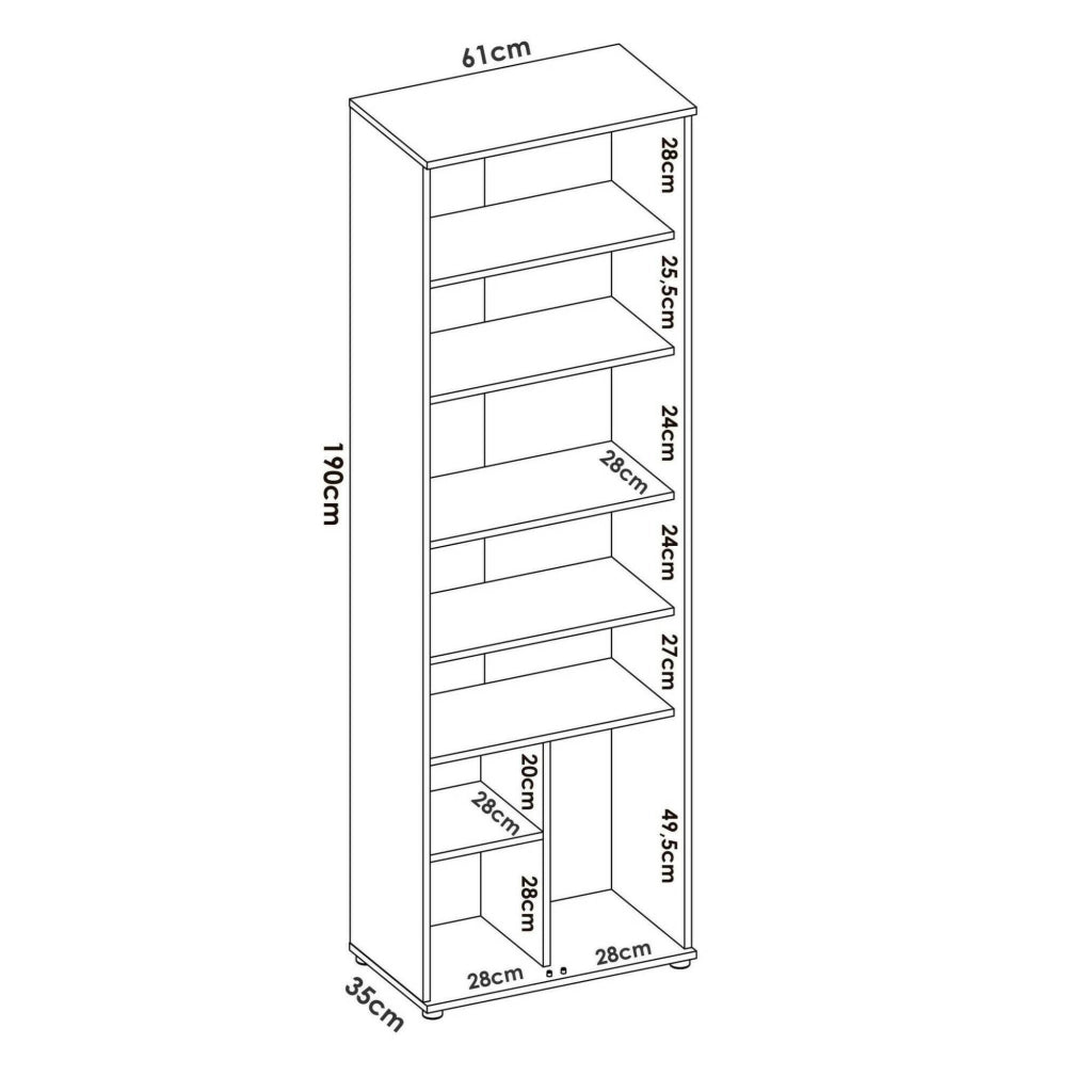 Armadio multiuso Apro, Mobile multifunzione portaoggetti, Guardaroba a 2 ante, 61x35h190 cm, Rovere