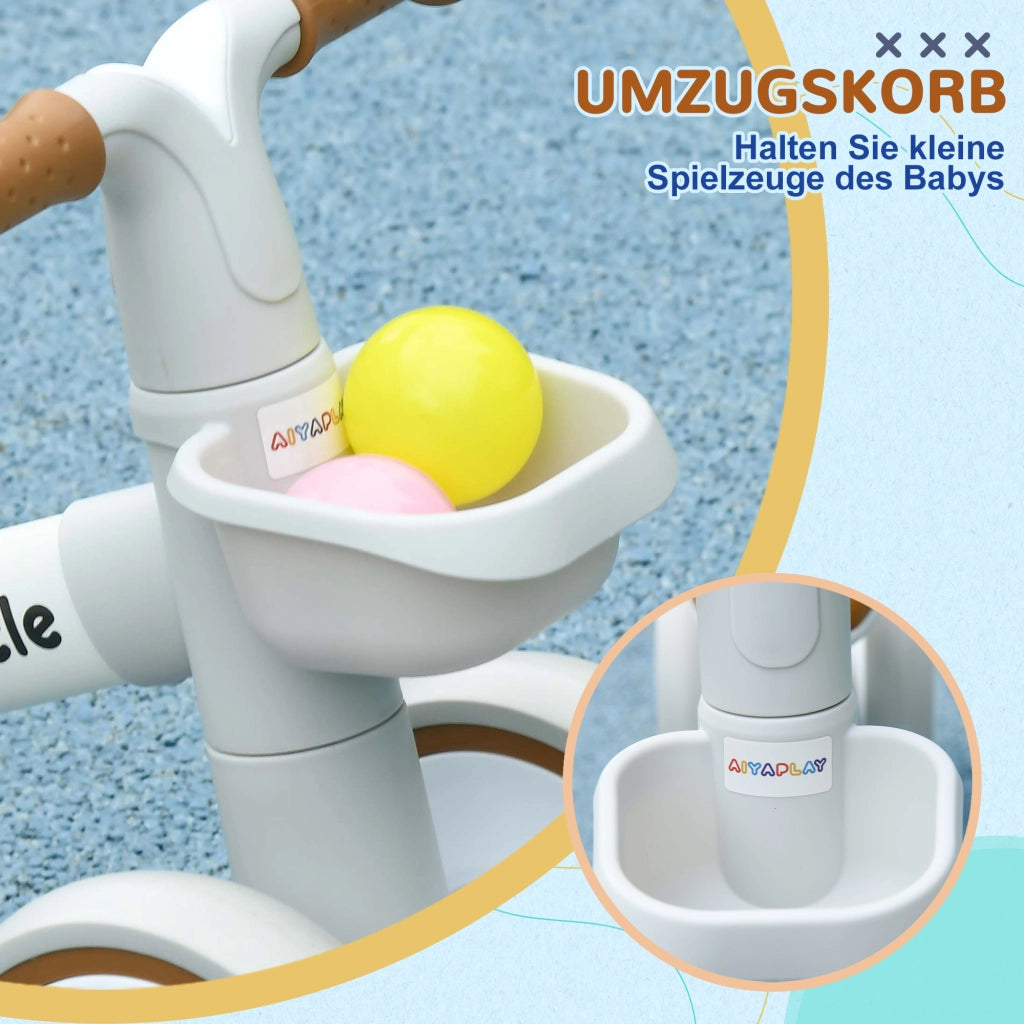 Bicicletta senza pedali ¨C zephmum ¨C regolabile, 1-3 anni, marrone/bianco