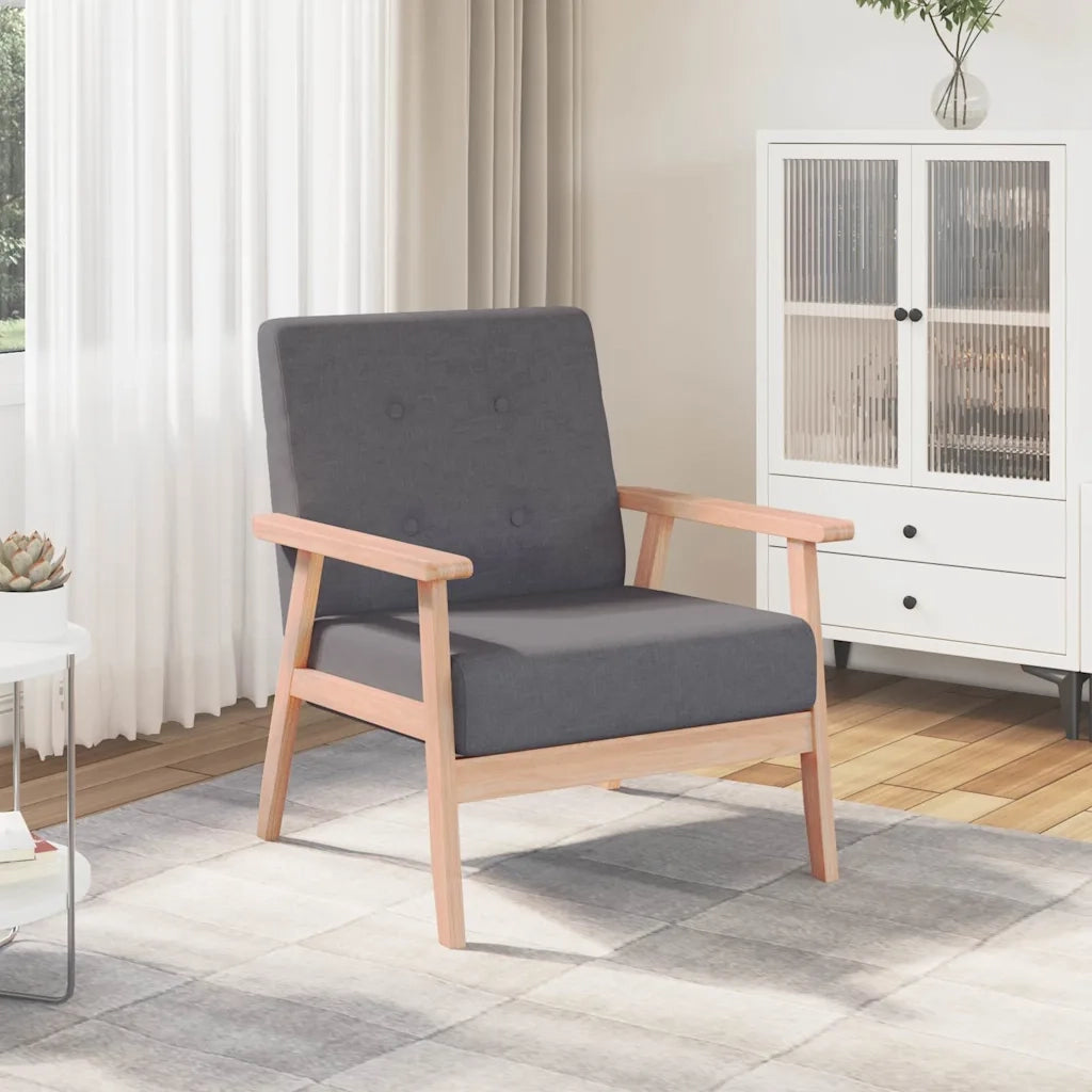 Poltrona-Divano Sedia-Poltroncina Grigio Scuro in Tessuto 891258