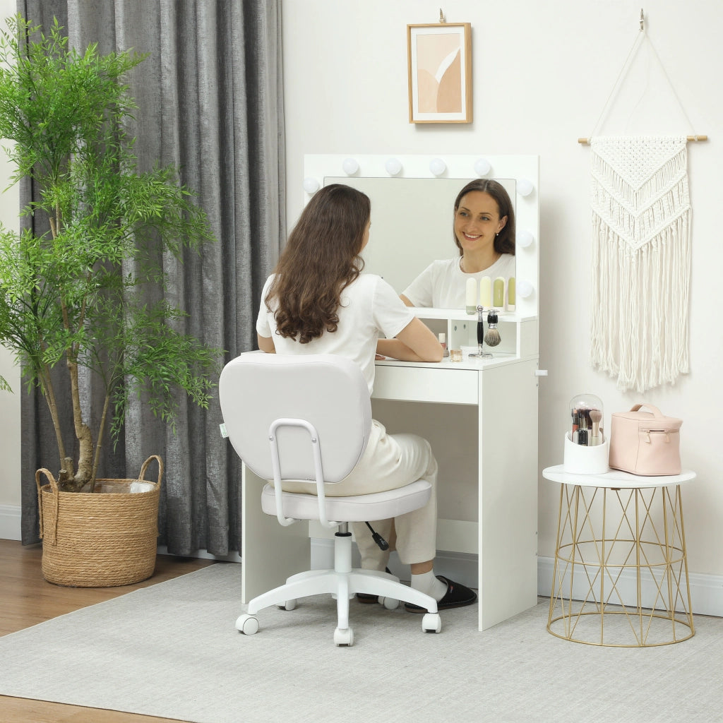 Sedia da ufficio senza braccioli ¨C zephmum ¨C bianco 46x59x82-92 cm