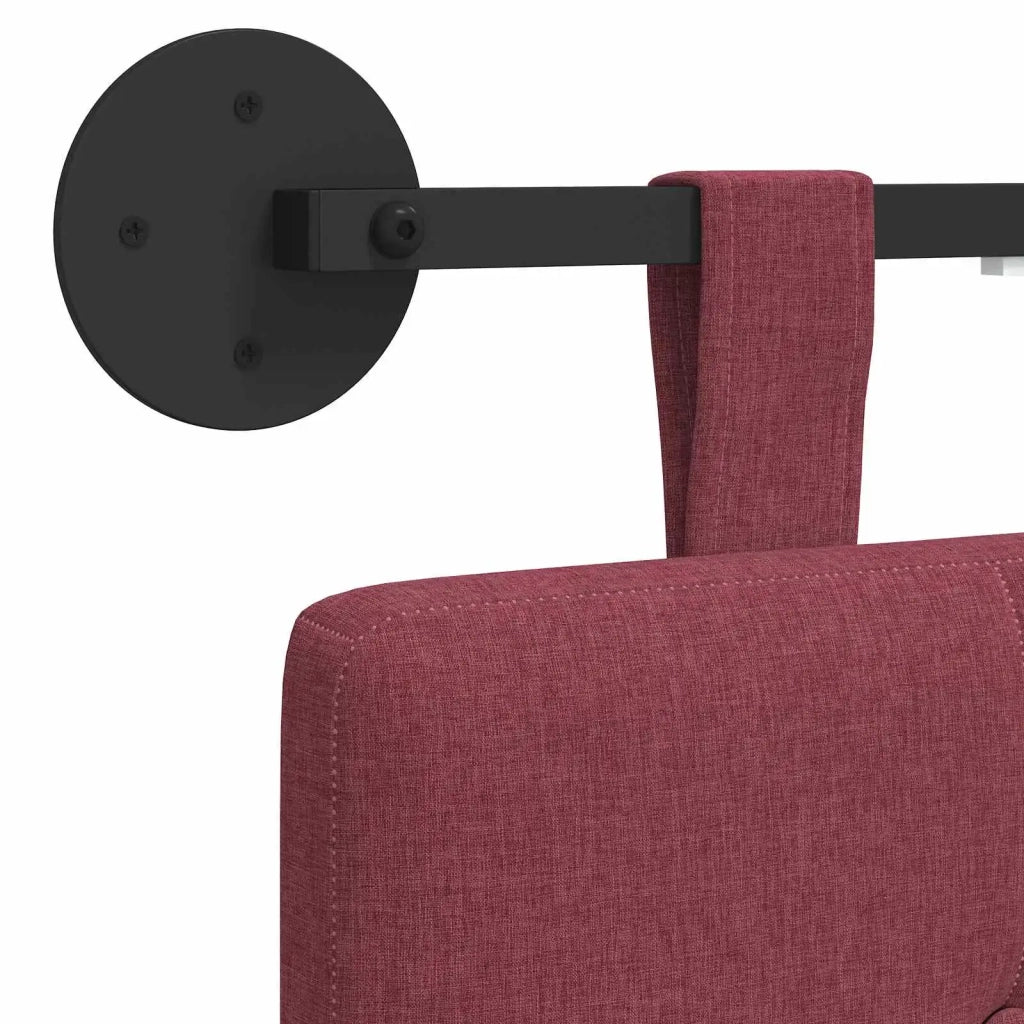 Testiera | Testata sospesa Con luce LED Rosso Vino Tessuto