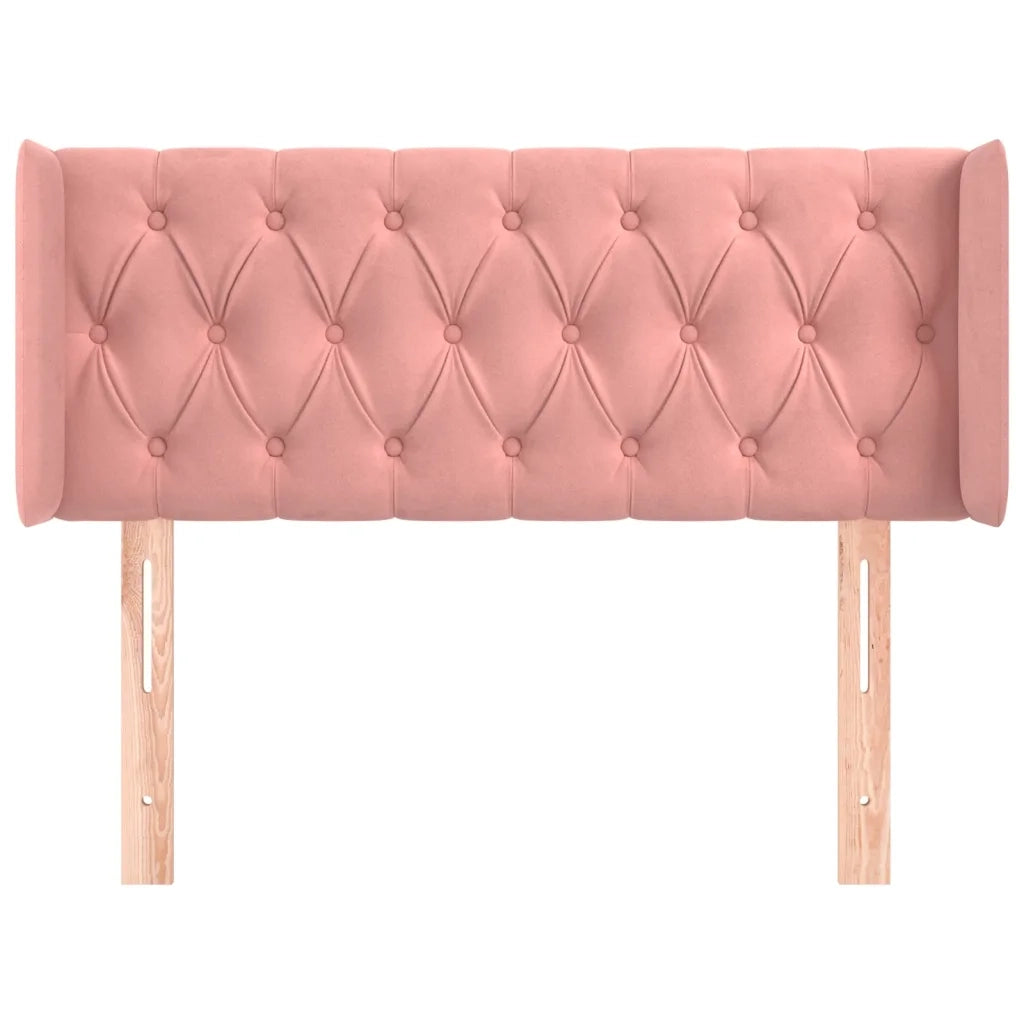 Testiera ad Orecchio Rosa 103x16x78/88 cm in Velluto