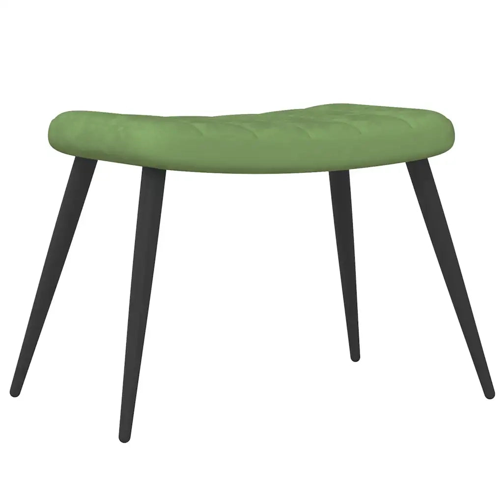 Poltrona Relax | Sedia Relax con Sgabello Verde Chiaro in Velluto