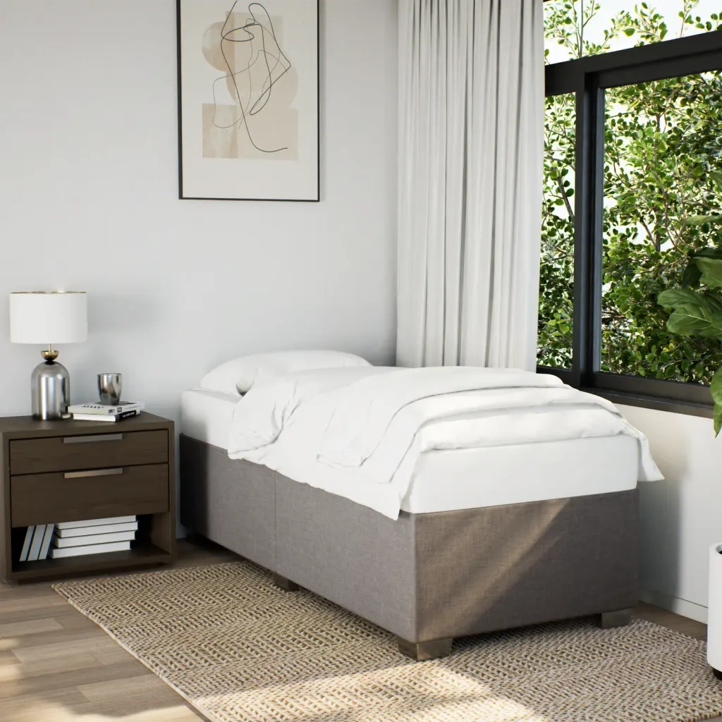 Giroletto a Molle con Materasso Tortora 90x190 cm in Tessuto