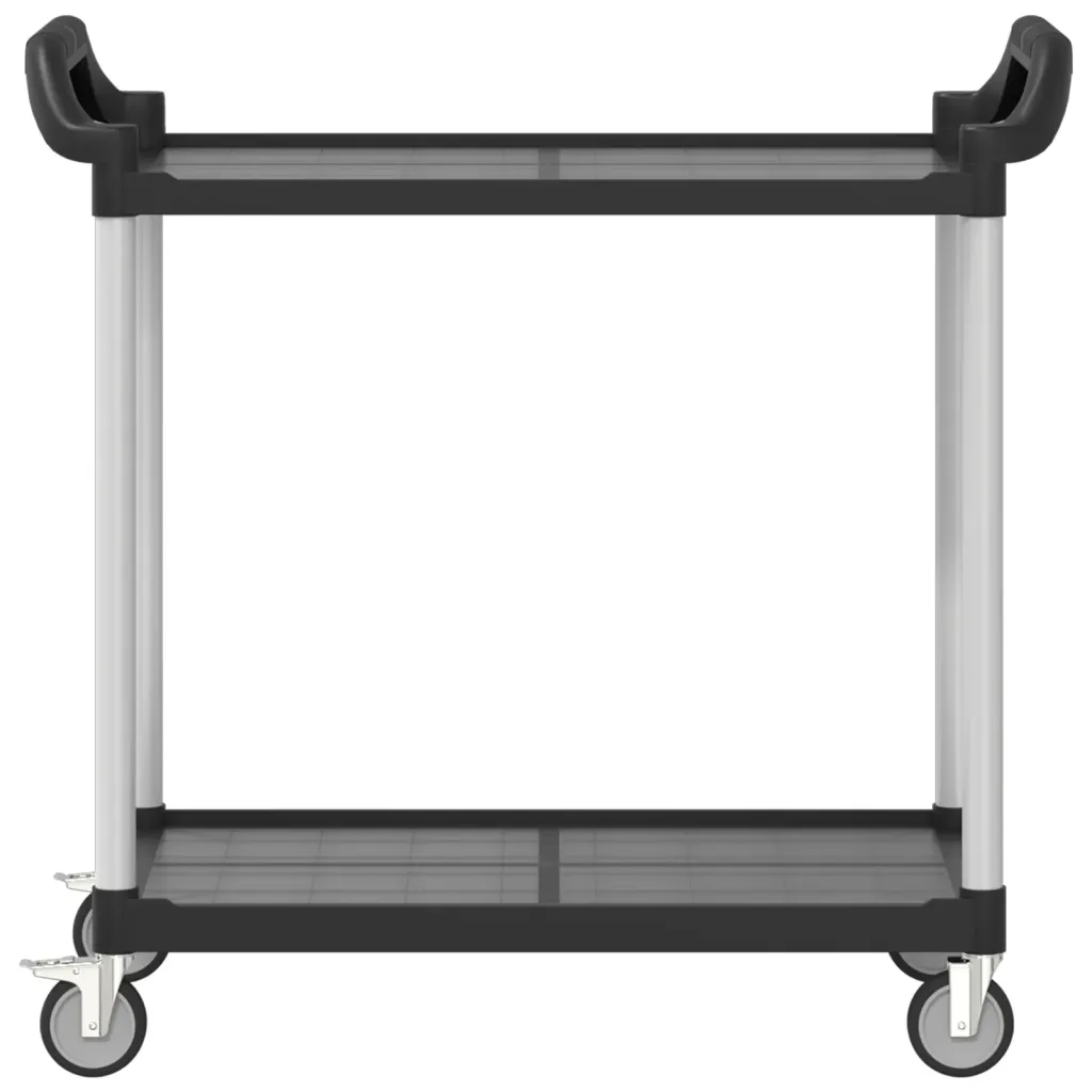 Carrello a 2 Ripiani Nero 99x50x97 cm in Alluminio 30324