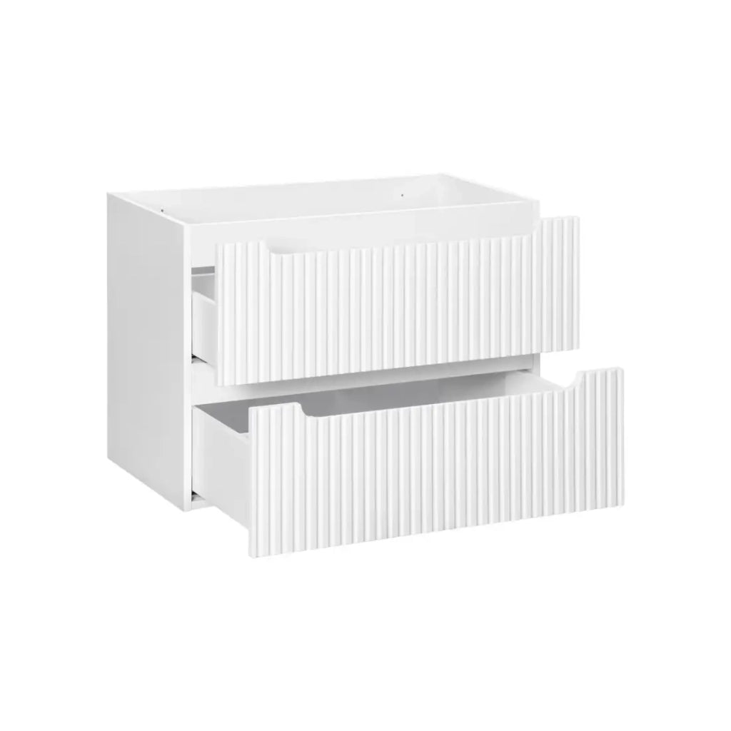Mobile sotto lavabo VANO – 2 cassetti – Bianco alpino – L80 × P39 × H57 cm – Da appendere
