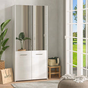 Mobile Portascarpe Trabia, Scarpiera 8 Ripiani, 89.5x37.5x199h cm Bianco