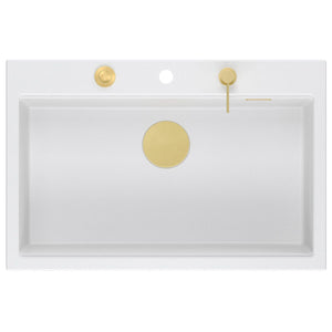 Lavello In Granito Marc 110 Workstation White Acciaio