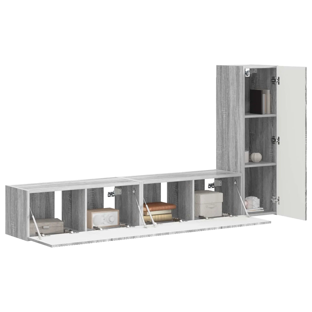 Set mobile TV 3 pcs Grigio Sonoma Legno multistrato