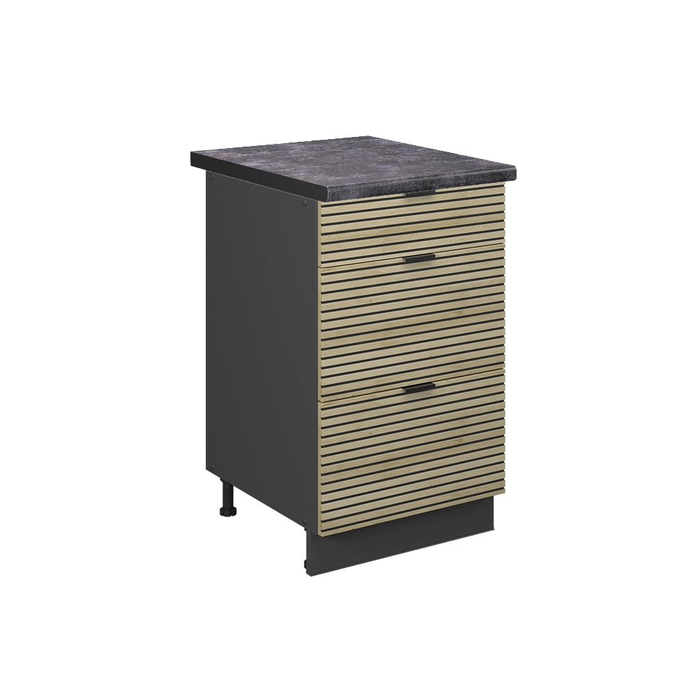 Mobiletto base per cucina Fame-Line Pannello in quercia/Antracite 50 cm, PL Antracite Vicco