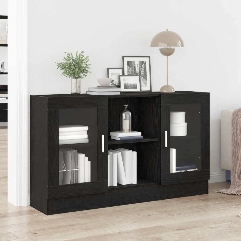 Credenza Rovere Nero 120 x 30,5 x 70 cm Legno multistrato 862522
