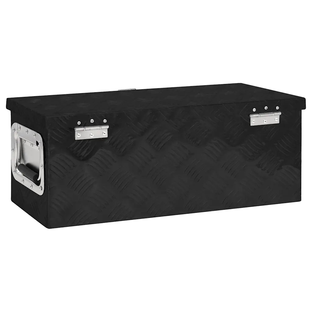 Contenitore Portaoggetti Nero 60x23,5x23 cm in Alluminio 152249