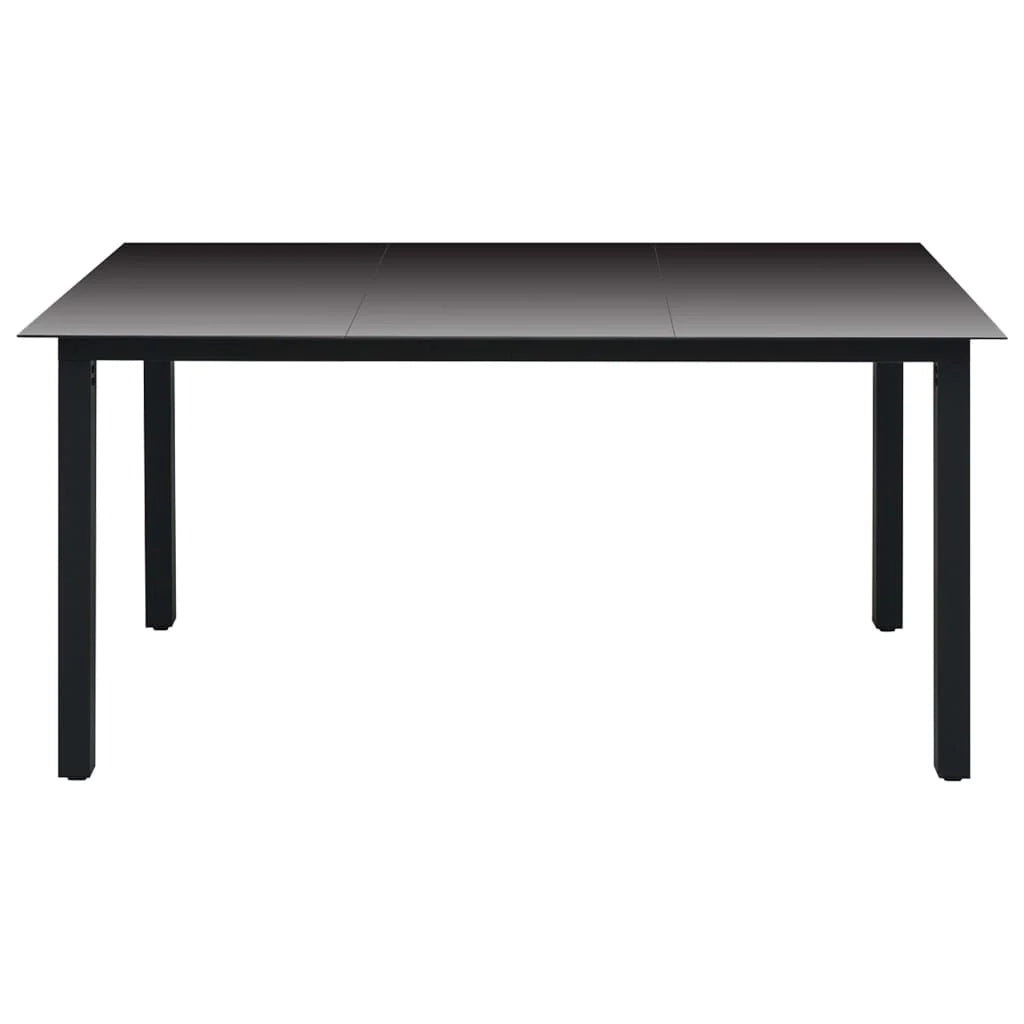 Set da pranzo da giardino per esterni 5 pezzi nero e marrone 02_0013905