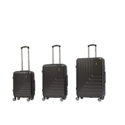 Trio trolley valigie in ABS rigido espandibile, 4 doppie ruote grigio Natan