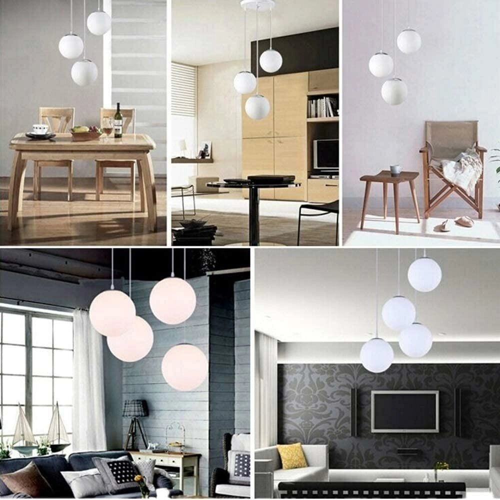 Lampadario Lampada Sospensione Sfera 20 cm Design Moderno Paralume Vetro E27