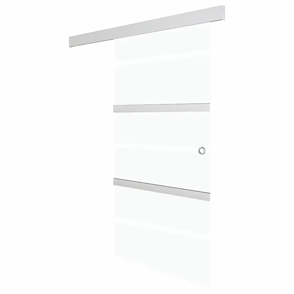Porta Scorrevole in Vetro ESG e Alluminio 76x212 cm Argento 288058