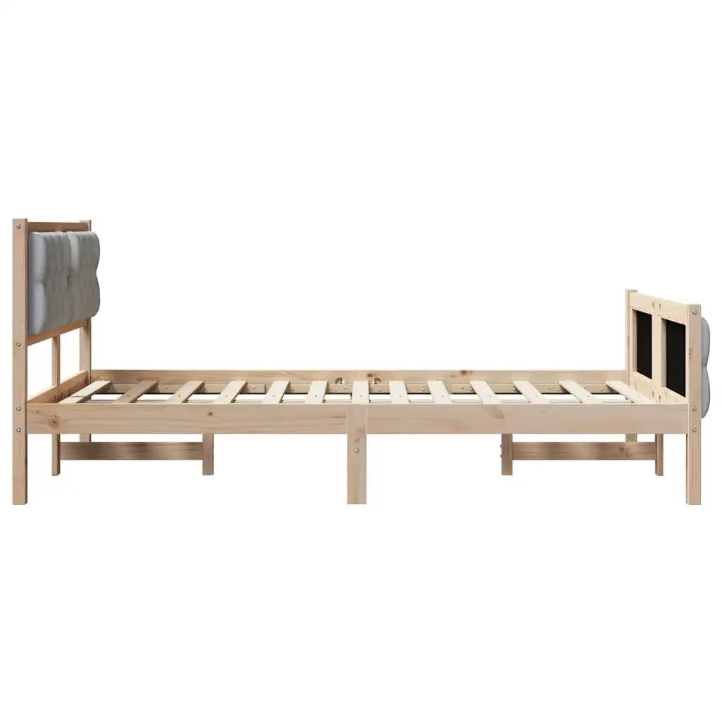 Struttura del letto Grigio chiaro 135 x 190 cm Pino massello