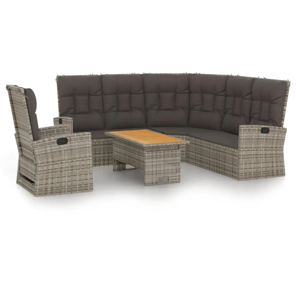 Set Divani da Giardino 3 pz con Cuscini in Polyrattan Grigiocod mxl 119606