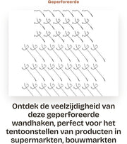 Haken per foro per parete 60 pezzi - Haken per parete perforati - Haken per tavolo - Haken per tavolo - Adatto per supermercati - Progettazione resistentissima - Hanger