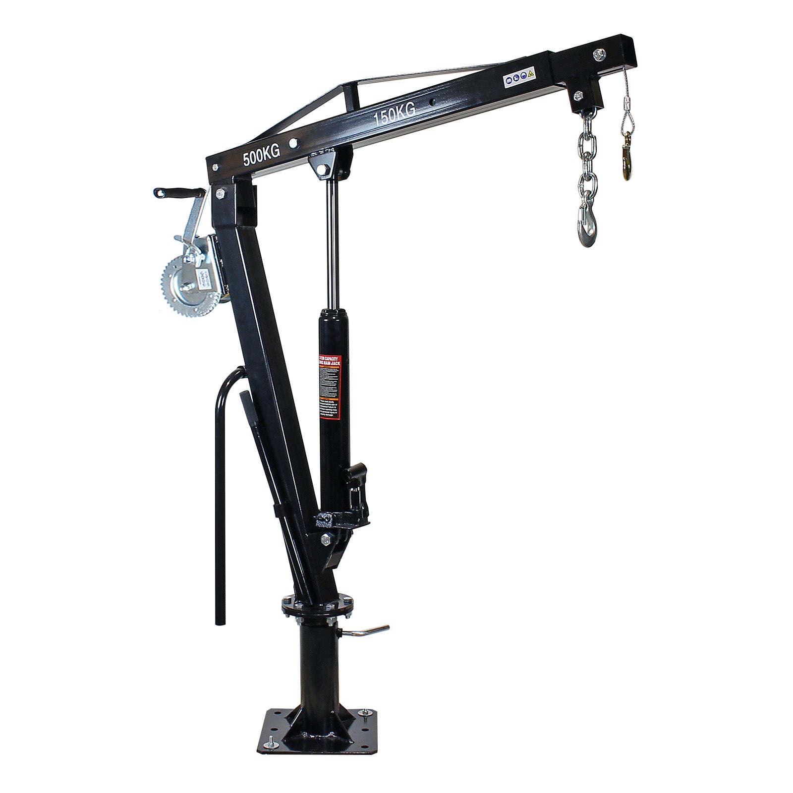 Gruetta per pick up idraulica con verricello max 500 kg girevole a 360° Mini gru di sollevamento