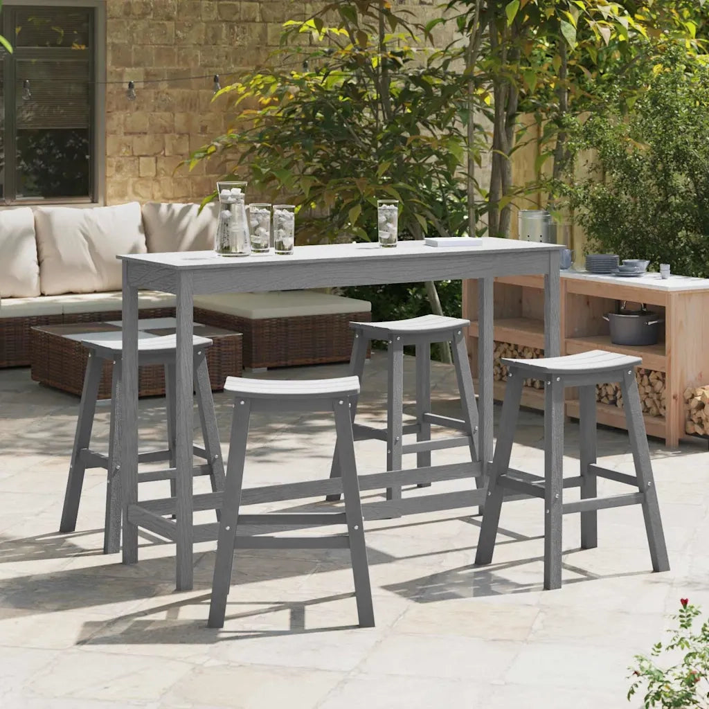 Set Bar da Giardino 4 pcs Grigio chiaro HDPE 3335806