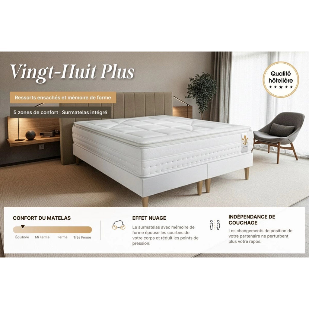 Set materasso e base 140x200 cm - Vingt-Huit PLUS