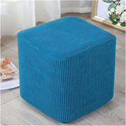 Cuscino quadrato copri piedi protezione piedistallo copri cuscino con fondo elastico, tessuto a strisce con struttura, lavabile in lavatrice, misura: 30x30cm - blu-verde