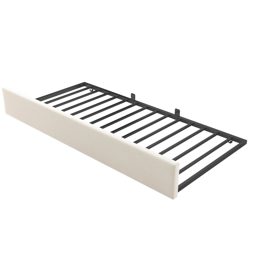 Letto daybed a L con letto estraibile 90x200 cm; velluto beige