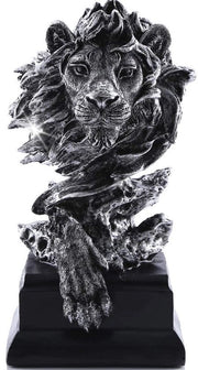 Artefatti in rilievo di leone, sculture per la casa degli uomini, piccoli leoni in argento, arte astratta per la decorazione della casa, figure da collezione per la stanza da pranzo, tavolo, scrivania, decorazione di benvenuto per la casa.