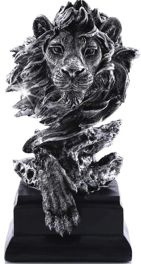Artefatti in rilievo di leone, sculture per la casa degli uomini, piccoli leoni in argento, arte astratta per la decorazione della casa, figure da collezione per la stanza da pranzo, tavolo, scrivania, decorazione di benvenuto per la casa.