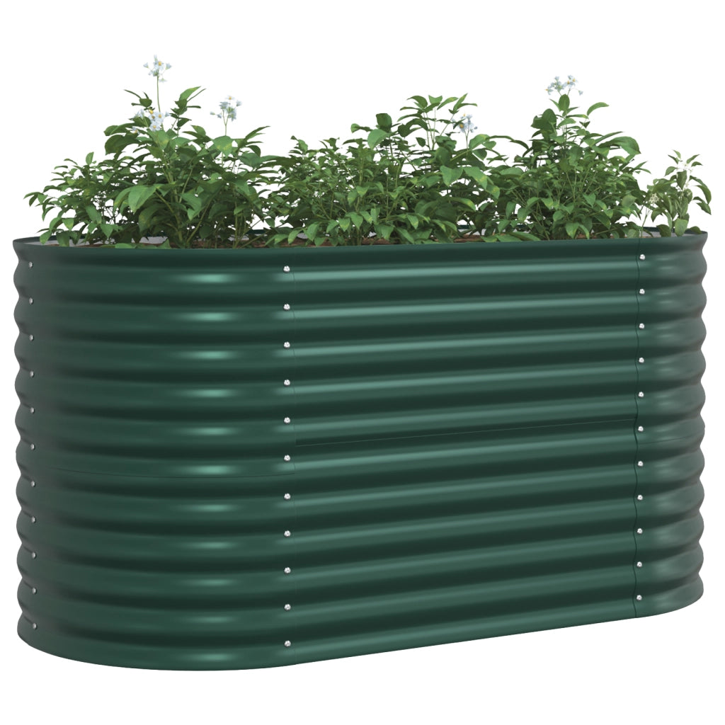 Letto da Giardino Rialzato Verde 160x80x81 cm in Acciaio Galvanizzato