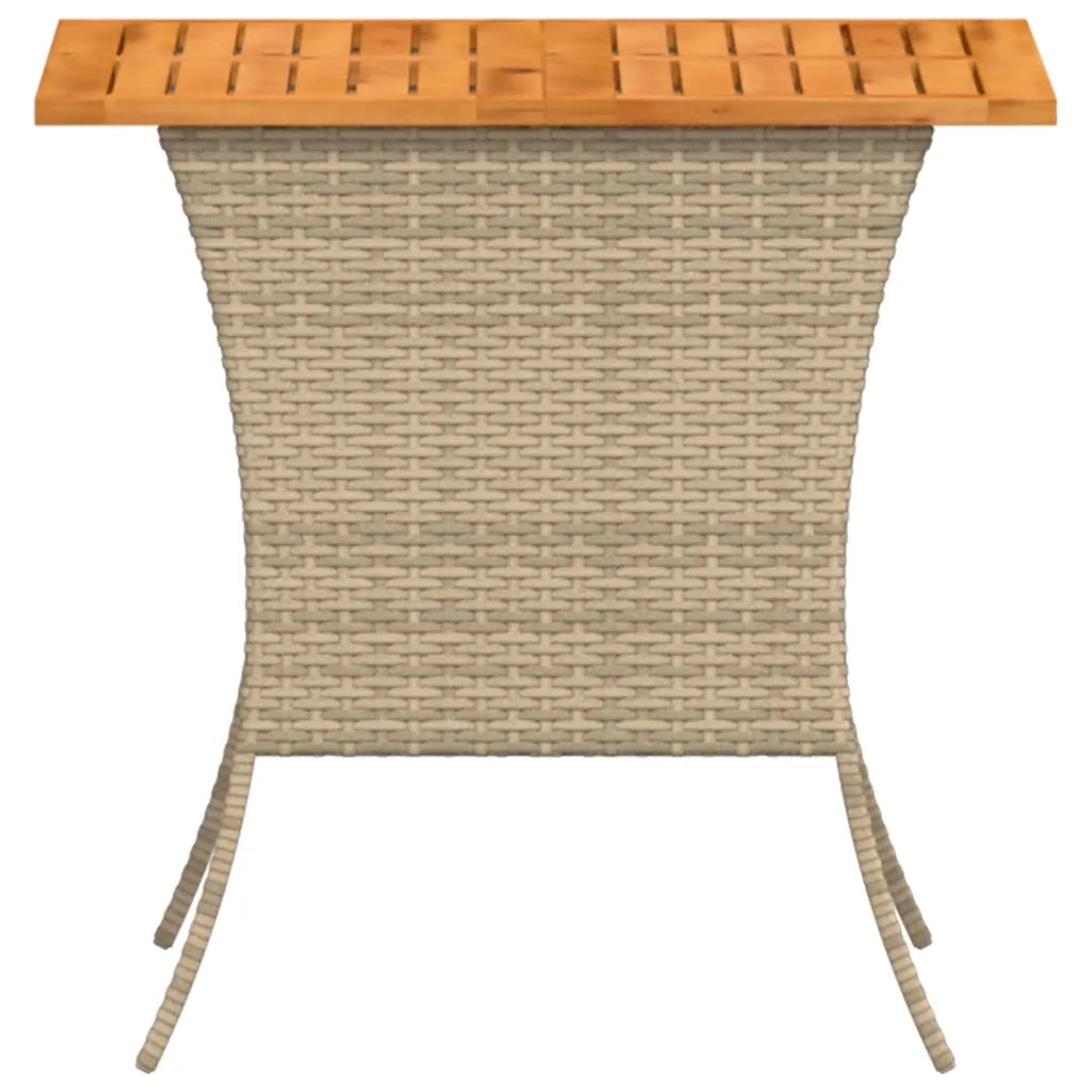 Tavolo Giardino Piano Legno Acacia Beige 105x75x72cm Polyrattan 4104140