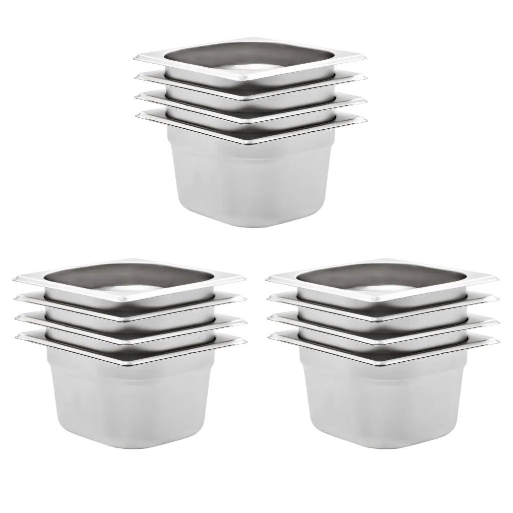 Contenitori Gastronorm 12 pz GN 1/6 100 mm in Acciaio Inox  cod mxl 78002