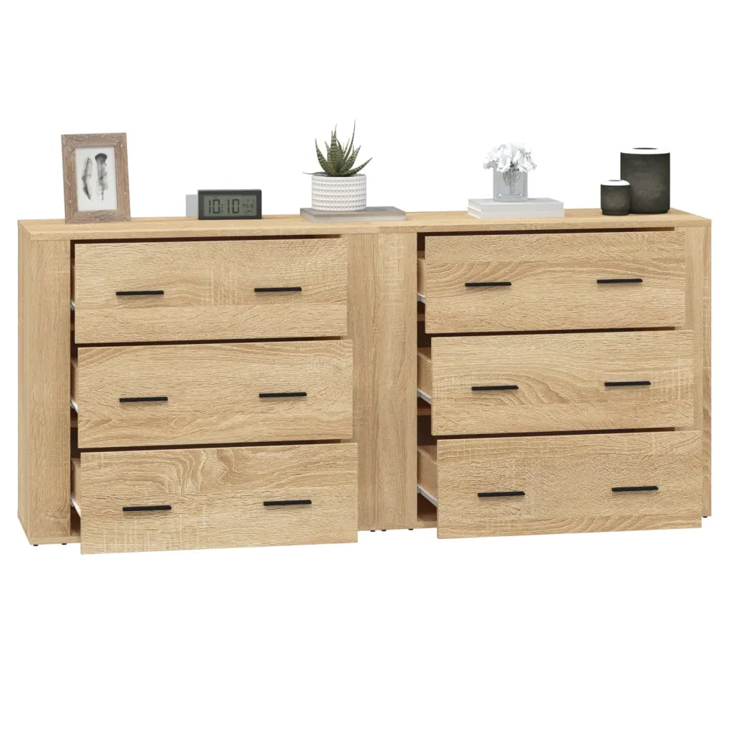 Credenze 2 pz | Madia | Buffet da pranzo | Armadio da pranzo Rovere Sonoma in Legno Multistrato