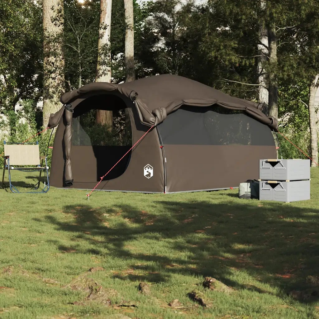 Tenda Familiare a Tunnel per 6 Persone Marrone Impermeabile