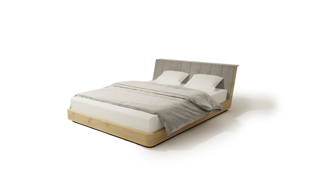 LETTO IMBOTTITO MASSELLO 200x200 SOLIK ROVERE NATURALE