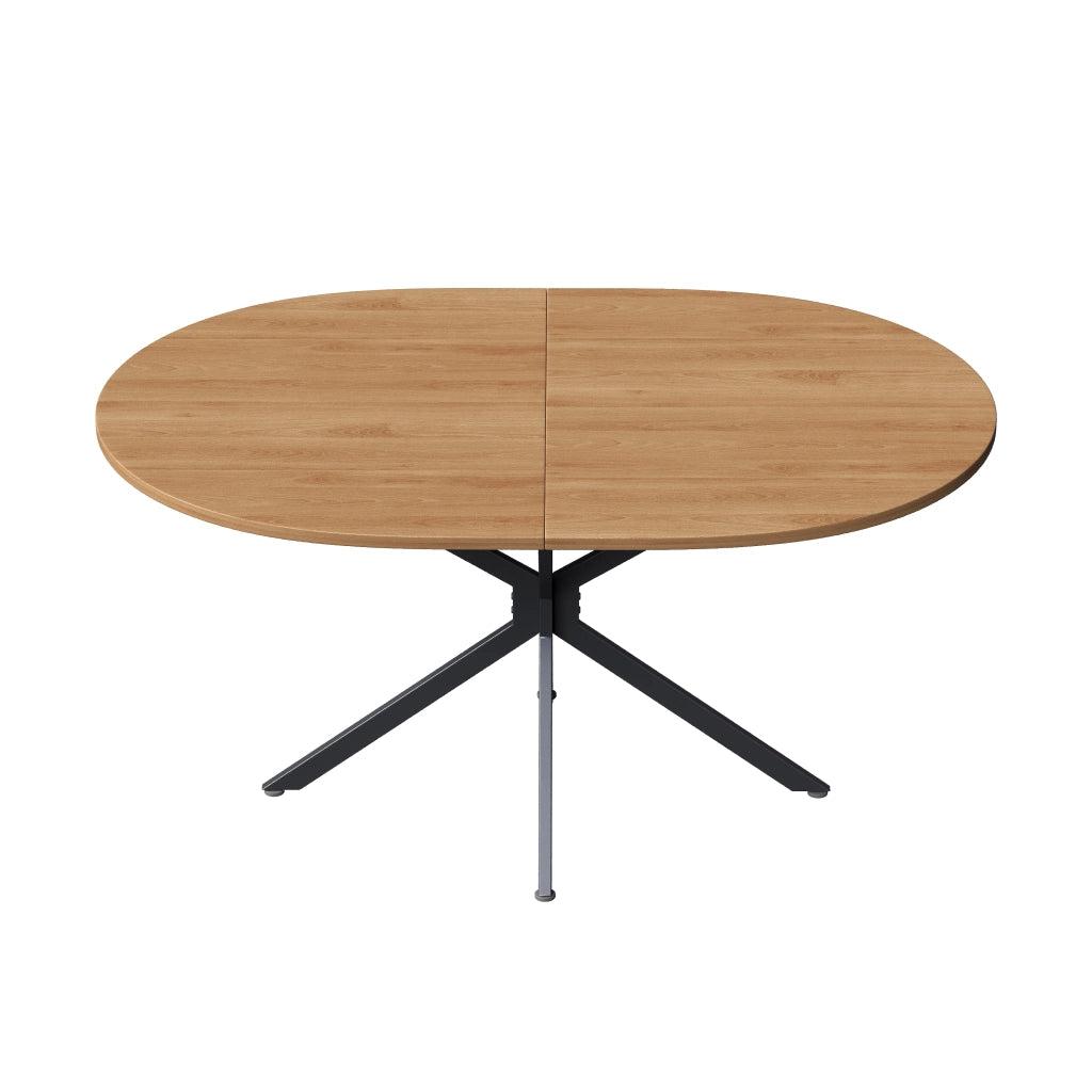 Tavolo da pranzo moderno in MDF colore naturale, per 4-6 persone, struttura stabile con gambe incrociate