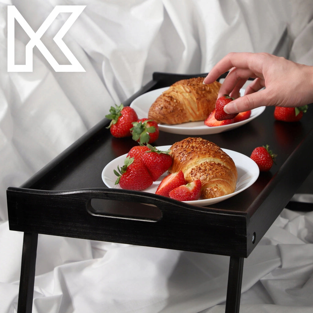 Tavolino da colazione pieghevole in legno KADAX per laptop da letto, vassoio regalo