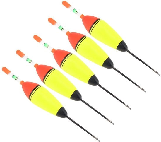 Bobber per pesca a pelo 5 pezzi - EVA - galleggiante - forma ovoidale - coda rigida - leggero e duraturo