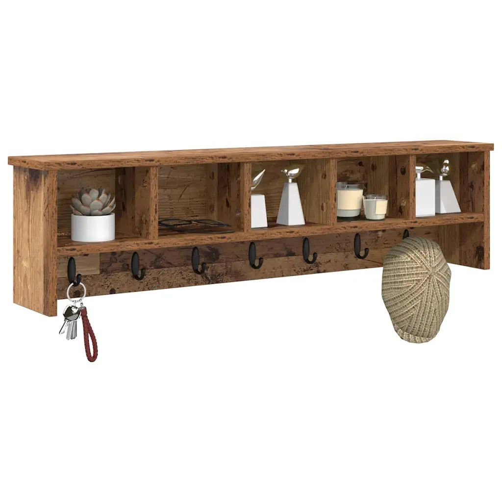 Appendiabiti a muro Legno vecchio 100 x 16 x 26 cm CFW6344837