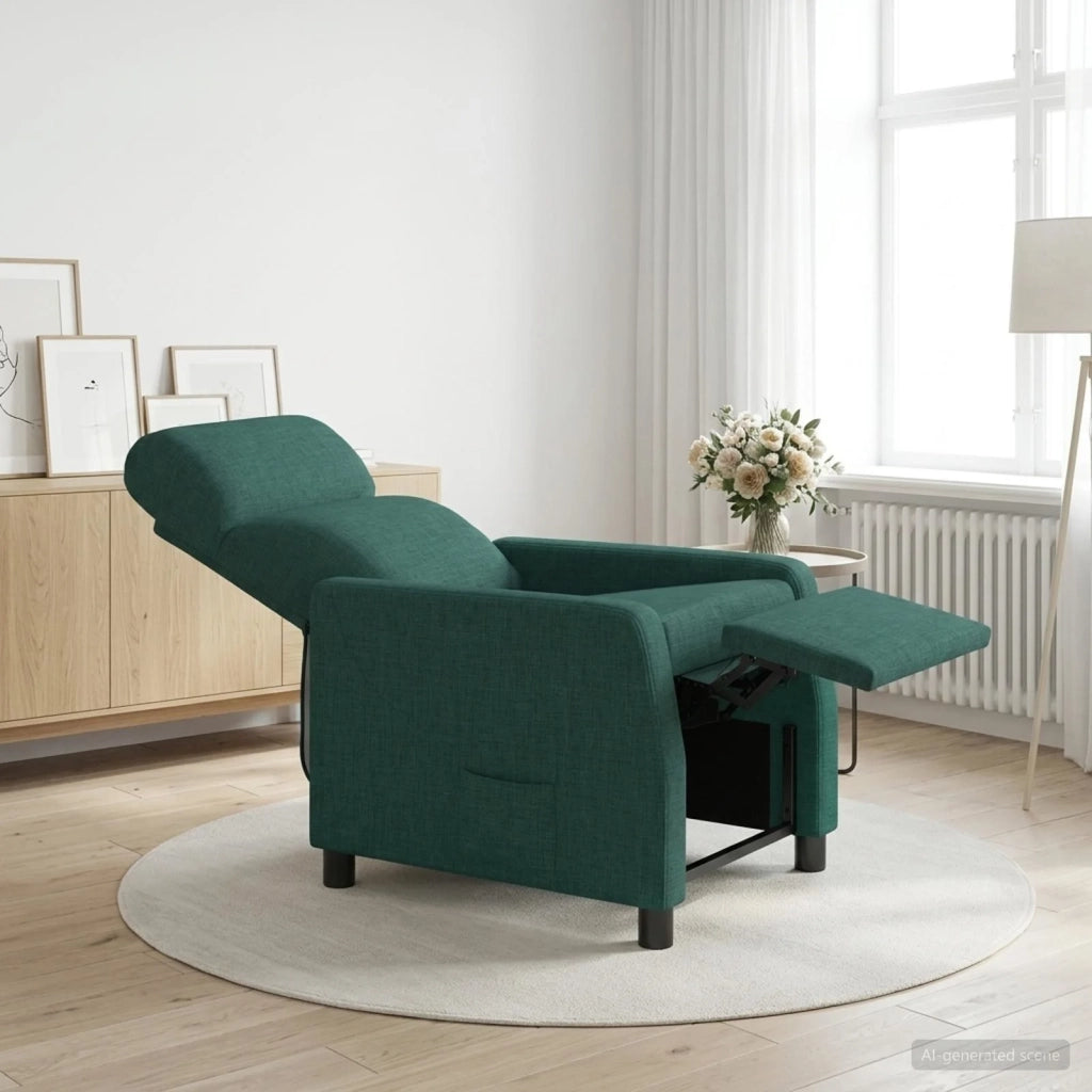 Divano Sedia-Poltrona reclinabile Verde Scuro Tessuto 675367