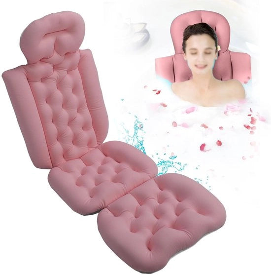 Bagno Ergonomico Completo per il Corpo - Progettazione Ergonomica - Matita Antiscivolo - Rosa - Piacere di Bagno Comodo - Supporto per Collo e Schiena - Dimensioni 120x60x5 cm - Peso 1,2 kg