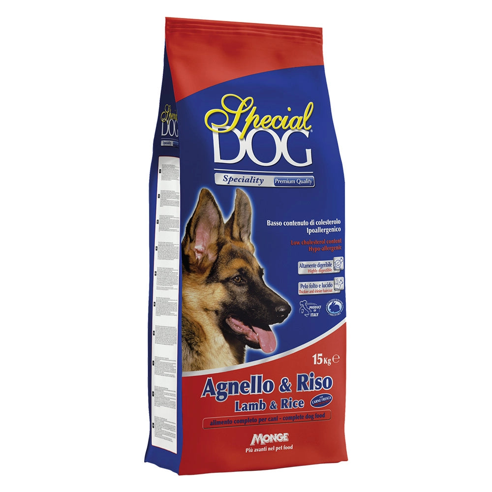 CROCCHETTE PER CANI 'SPECIAL DOG' agnello e riso - kg 15  - MONGE