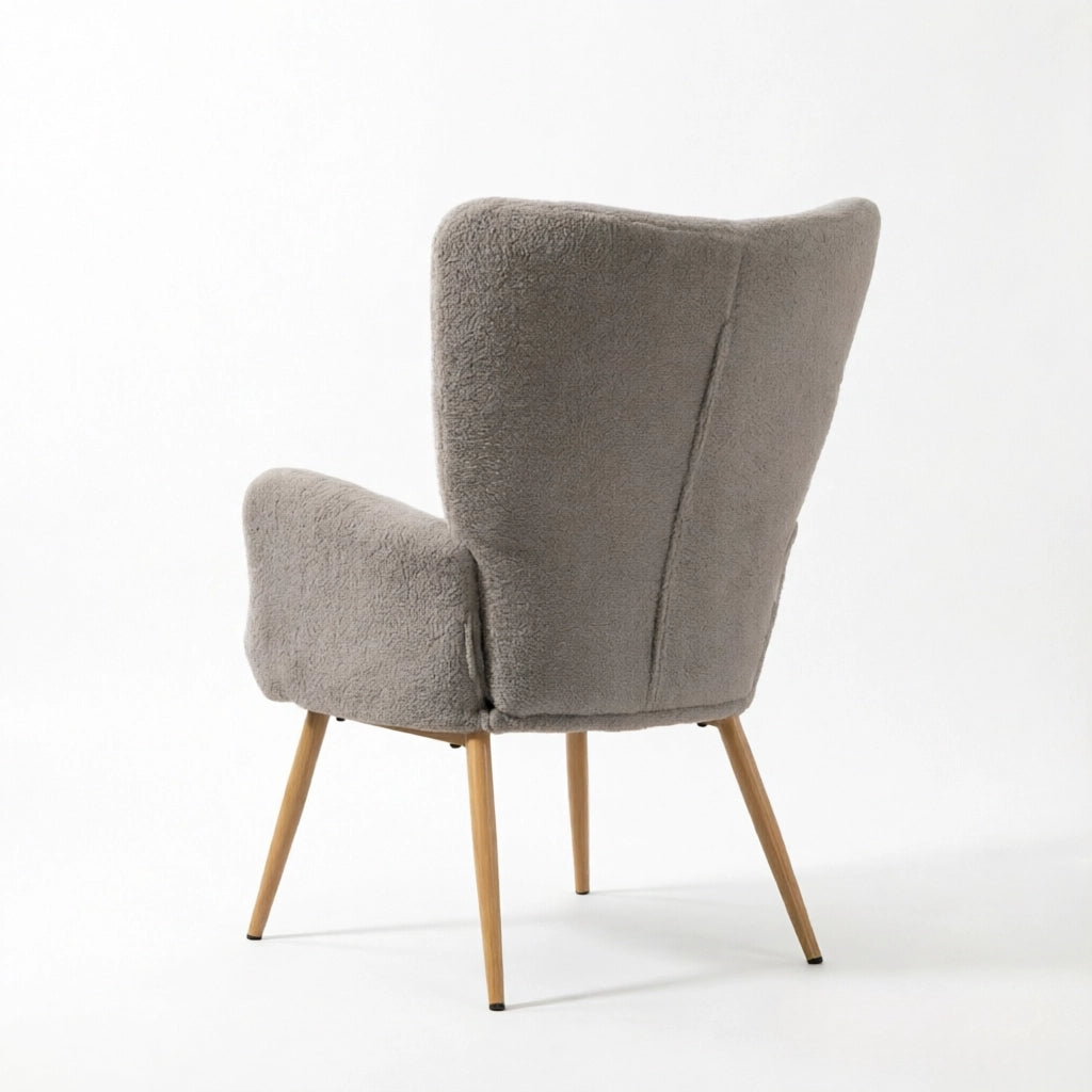 POLTRONA Lounge 71x74x97,5 cm Grigio in tessuto effetto frotté