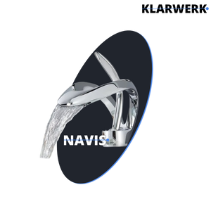 NAVIS |Rubinetto da bagno a cascata di design, rubinetto da bagno cromato lucido|in acciaio inossidabile premium per lavandino|Miscelatore  2 attacchi