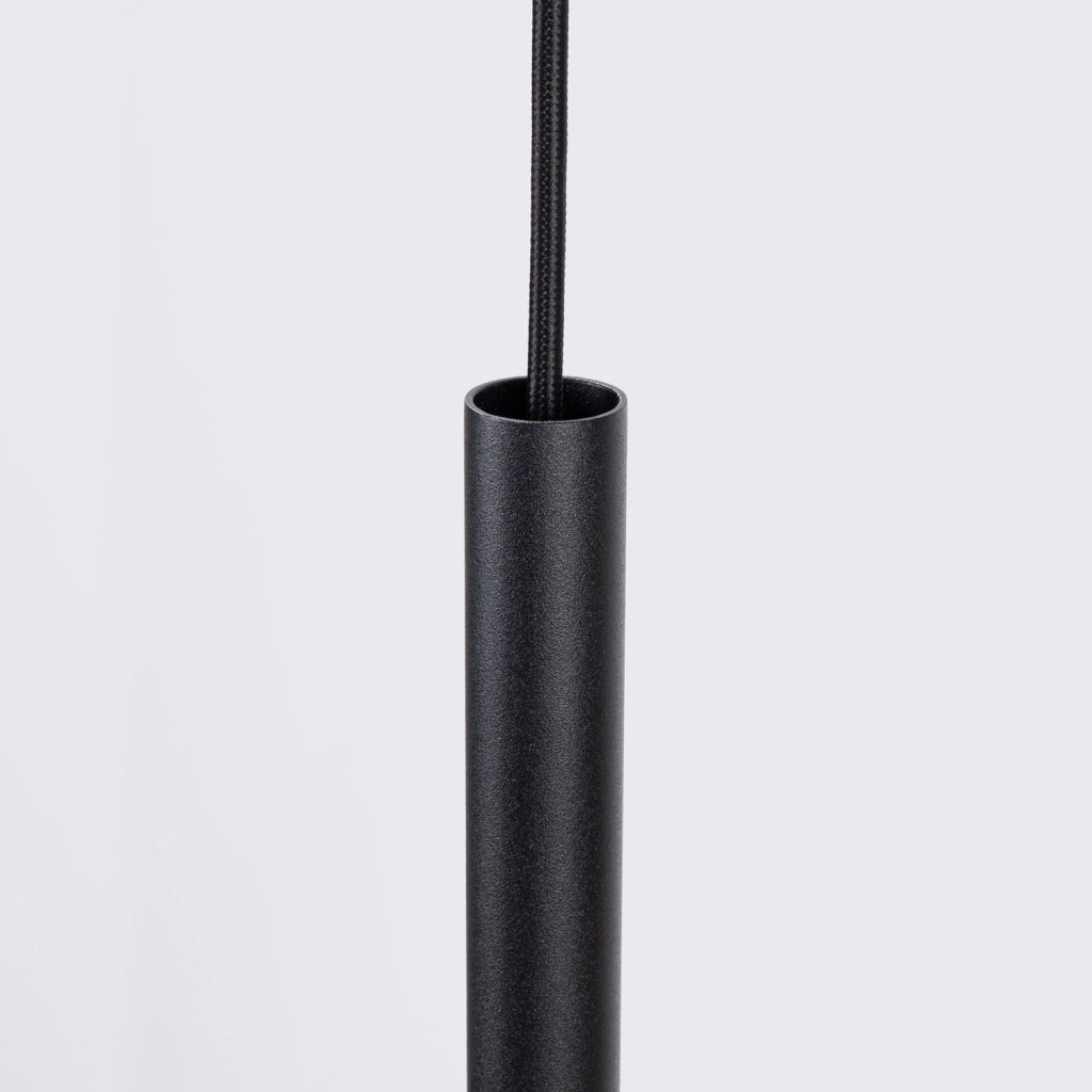 Sospensione TESSIO nera con disco in feltro beige G9