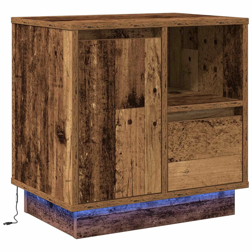 Comodino | Armadio da Notte | Mobiletto da notte con cassetto Legno vecchio 50 x 34,5 x 50 cm.
