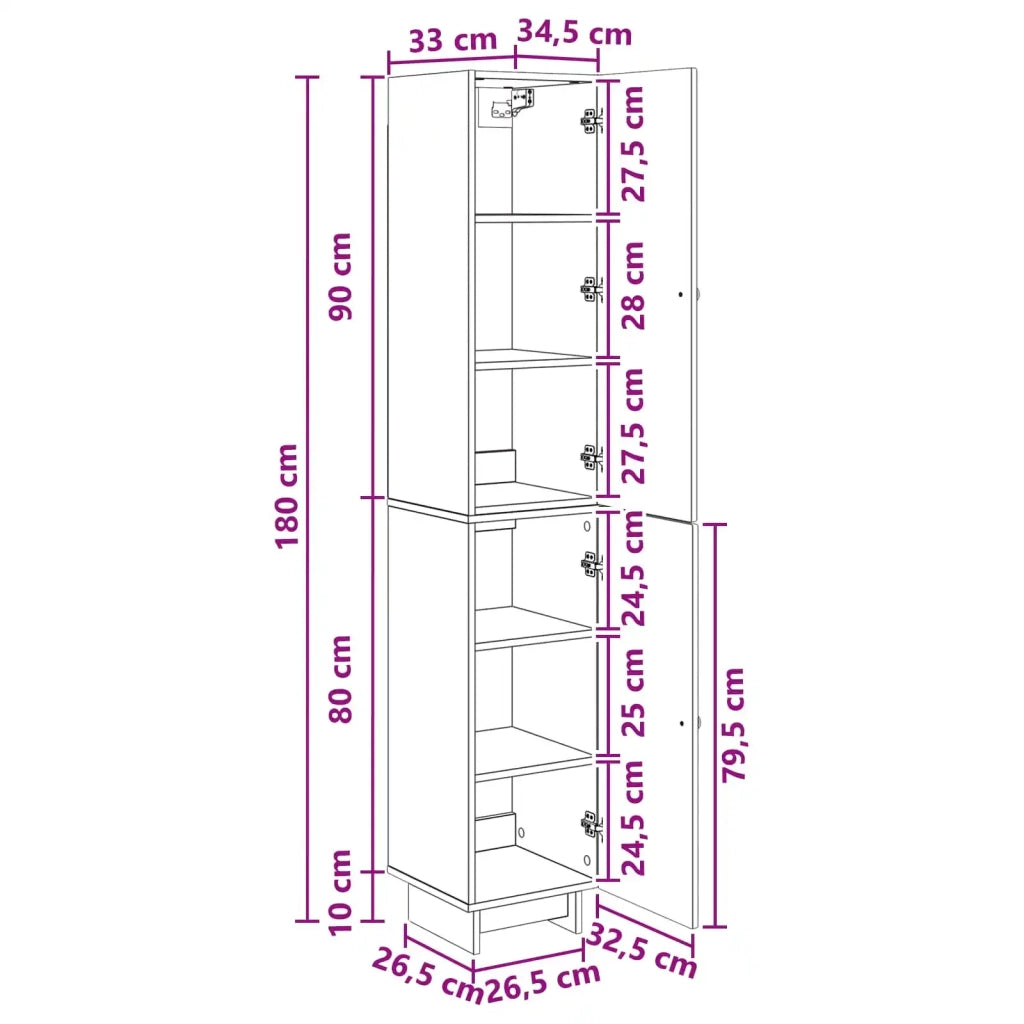 Set di armadi 2 pcs Grigio Cemento 34,5 x 33 x 90 cm 3416370